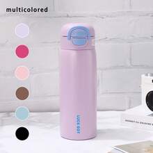 时尚便携式双盖不锈钢保温水瓶，适合户外、学校、男士和女士