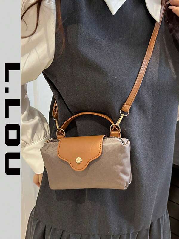 Women's Fabric Nylon Mini Crossbody Bag, Magnetic Closure Dumpling Shaped Casual Cute Fashion Handbag