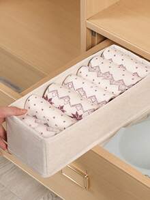 1/3/5pcs Foldable Linen Open Storage Basket, Non-Woven Sock Organizer, Wardrobe Storage And Organization, Stackable Drawer Style Storage Box, Saving Space, Suitable For Socks, Underwear, Ties, Scarves, Accessories, Cosmetics Multi-Purpose Storage Accessories, Home Decoration, Room Decoration. - Multicolor - View 12