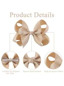 60pcs/Set Girls Random Color Bow Hair Clips, Vintage Satin Ribbon Bow Hair Clips, Cute Bow Hair Pins, Daily Wear Hair Accessories Set (Sold In Pairs) - Nhiều màu - Xem 4