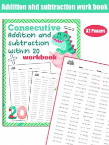 5pcs Reusable Math Practice Notebooks. Suitable For Elementary Grade 1-3 Math Workbooks, Addition & Subtraction Practice Books, 32-Day Timed Addition & Subtraction Arithmetic Practice Notebooks