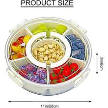 Divided Serving Tray With Lid And Handle Fruit Containers For Fridge Snack Box Container Divided Storage Box For Platters For Serving Food Outdoor Party Snack Cracker And Spice Organizer