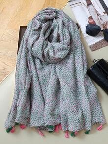 1 chiếc khăn choàng cổ bằng vải lanh in họa tiết đơn giản dành cho nữ, khăn quàng cổ ấm áp mùa thu/đông mới, khăn choàng dài thời trang, khăn che nắng đi biển, khăn choàng đa năng. - Nhiều màu - Xem 12