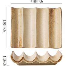 Ceramic Soap Dish, Draining Bar Soap Holder Tray, Soap Saver Shower, Bathroom, Sink, Kitchen And Countertop, Decorative Square Soap Dish, Green 1 Pcs