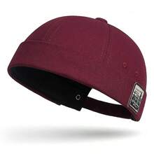 1 pieza Gorra de calabaza sin ala de tela unisex, gorra de casero retro, estilo de moda callejera coreana de hip-hop