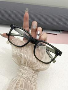 نظارة إطار مربع للنساء، نظارة بعدسات شفافة زخرفية جميلة، إكسسوار كاجوال