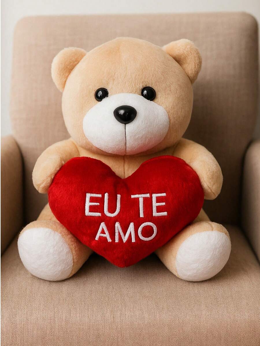 Kit 5 Teddy Bear With Embroidered Heart "I Love You" 20 Cm - Valentine's Day, Mother's Day - Màu nâu  Mocha - Xem 1