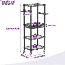 Rack para Mancuernas de Gimnasio en Casa, Organizador de Cochera para Equipos Deportivos, Estante de Almacenaje Multifuncional con Ganchos y Ruedas - inicial - Ver 2