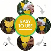 50 Pieces Of Random Shapes Indoors, Outdoors, Kitchen, Office, Yellow Sticky Traps For Fungus Gnat, Fly And Flying Insects,  & Odorless, Kid & Pet , Economic Pack 58 Pcs Flying Insect Traps For Plants,