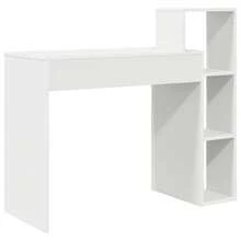 Escritorio Larryhot con estante blanco 100 x 40 x 90 cm Madera de ingeniería, resistente y duradera, fácil de montar, estilo decorativo, hermoso y práctico. - Blanco - Ver 6