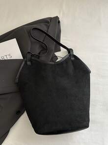 Fashionable Large Capacity Shoulder Tote Bag For Women, Design - Black - View 7