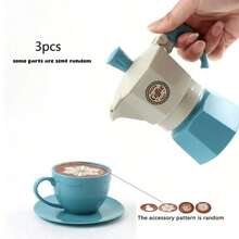 11件仿真咖啡套装餐具DIY娃娃屋配件，摩卡壶，咖啡研磨机，羊角面包等，仿真玩具羊角面包剧院游戏套装厨房家居装饰，逼真下午茶，角色扮演模拟烹饪，生日节日礼物 - 彩色 - 查看 17