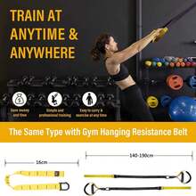 Correas de entrenamiento de suspensión |     correas de entrenamiento de resistencia al peso corporal, kit de entrenamiento de gimnasio en casa, fitness para interiores o exteriores - 1 - Ver 2