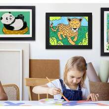 2pcs Marco para Dibujos Niños, Marcos de fotos de galería, Marcos para Cuadros, Gire la tapa Marco de arte magnético para niños Se puede colgar horizontal o verticalmente12.9 * 8.6 * 1.18 in (Negro) - Blanco - Ver 5