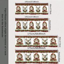 1 pieza Cortina decorativa navideña con bolsillo para barra, estampado de Papá Noel y renos, estampado plano de un solo lado, resistente a la decoloración, tela de poliéster de 150 g/m², filtro de luz grueso, suave y duradero, resistente a las arrugas, para todo el año, lavable, para cocina, dormitorio, sala de estar, decoración de fiesta de Navidad