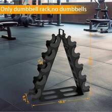 Dumbbell RackDumbbells not includedA - Frame Metal Dumbbell Holder with Handle, Multilevel Weight Storage Organizer Dumbbells, Tree Shape Compact Weight RackHolder, Women Home Gym - Negro - + 5 niveles - Ver 2