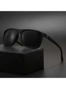 1pc Classic Square Polarized Fashion Glasses, Men's Retro Fashion Glasses, Fashionable Fashion Fashion Glasses