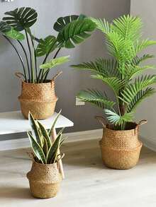 编织收纳篮折叠衣物洗衣篮草编柳条藤条收纳花盆沙滩野餐篮 - A - 查看 6