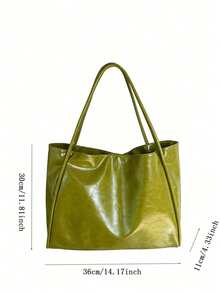 新款软皮大容量手提包，适合课堂通勤手提，独特设计单肩腋下包 - 綠色 - 查看 6