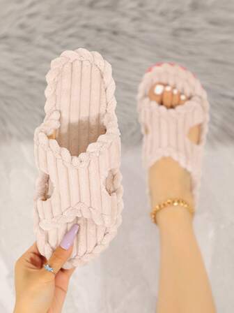 2025 Nya Damtofflor i fuskpäls, bling-bling, rosett och strassdekor, öppen tå, bekväma inomhustofflor, sexiga rosa, lämpliga för vår, sommar, höst och vinter