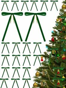 25pcs/10pcs Velvet Christmas Bows (With Gold Ribbon, Easy To Tie) - Ideal For Christmas Tree Decoration, Rustic Crafts And Gifts | Classic Polyester Ribbon Bows, Suitable For Holiday Home Decor, Wedding Decor, Christmas Decor, Christmas Tree Decor, Christmas Gift Wrapping, New Year Decor, Christmas Gift Box Decor, Tabletop Decor, Wedding Bouquets, Gift Wrapping And Party Decor, Christmas Home Decor - Multicolor - View 16