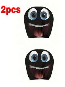 1/2 piezas Funda para reposacabezas de coche con estampado de ojos grandes y sonrisa de estilo hip-hop y divertido, cubierta de asiento fresca y personalizada [Estampado de cara sonriente con ojos grandes y divertidos] 1 pieza/2 piezas Fundas para reposacabezas de coche, adecuadas para todas las estaciones, fáciles de limpiar y resistentes a la decoloración, material de poliéster, ajuste universal para la decoración del interior del coche, opción perfecta para viajes/trayectos diarios - Multicolor - Ver 12