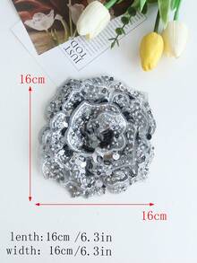 1 miếng vải thêu thủ công nhiều màu 6 lớp pha lê nổi 3D đính hạt, thích hợp làm phụ kiện quần áo, trang phục tự làm, trang trí váy cưới - Nhiều màu - Xem 21