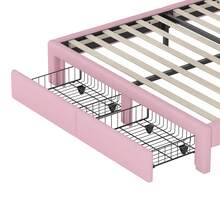 PRINCESS LOVESEAT SOFA BED PU LEATHER UPHOLSTERED LOW SOFA BED WITH BUTTON TUFTED CUTE CROWN HEADBOARD FOR KIDS, PINK