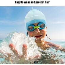 Gorro De NatacióN Para NiñOs, Gorro Impermeable De Silicona Con Dibujos Animados, Gorros De Buceo Para ConservacióN De Orejas, TamañO Ajustable - 1 - Ver 8