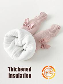 1双宝宝幼儿打底裤女童裤袜加厚秋冬季儿童裤袜儿童裤袜加厚秋冬季保暖舒适带蝴蝶结