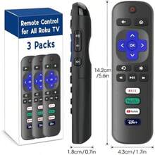 3 Pack Replacement Remote Control Only For Roku TV, Compatible For  Roku/Hisense Roku/Sharp//Onn Roku (Not For Roku Stick And Box)(Default) - 類型1 - 查看 6