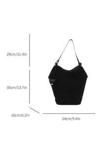 Fashionable Large Capacity Shoulder Tote Bag For Women, Design - Black - View 2