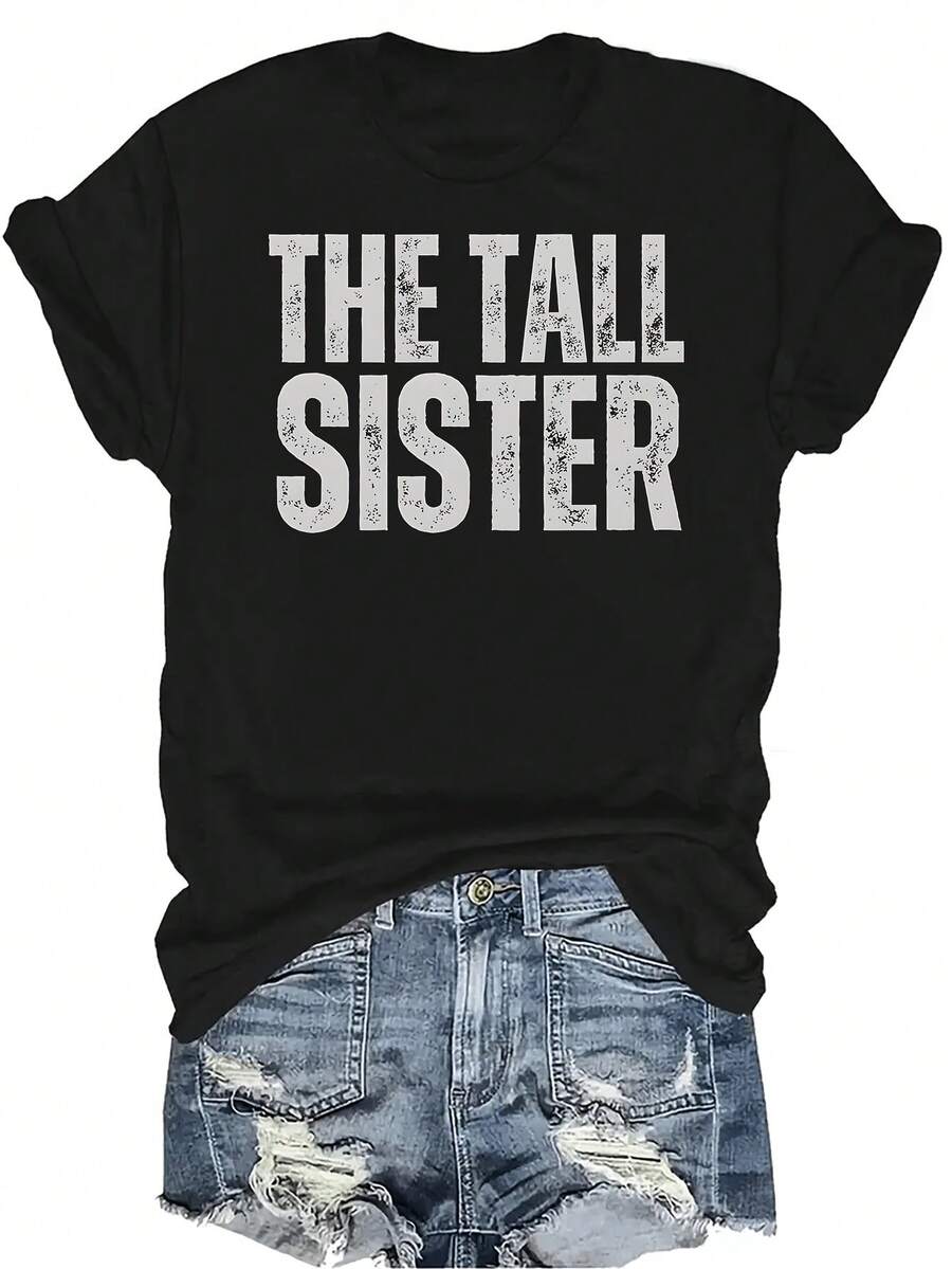 Camiseta de manga corta para mujer de talla grande, de estilo casual y transpirable, con cuello redondo, adecuada para adolescentes y adultos - Negro - Ver 1