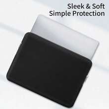 14 Inch Laptop Sleeve Case Protective Soft Padded Zipper Cover Carrying Computer Bag Compatible With 14" Notebook Chromebook Tablet Ultrabook Black