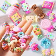 100pcs Slime Charms Resin Fake Candy Charms Kawaii Cute Set Mixed Assorted Sweets Flatback Slime Beads Making Supplies,Rainbow Flatback Resin Charm,For DIY Craft Making And Ornament Scrapbooking - 100PC - View 9