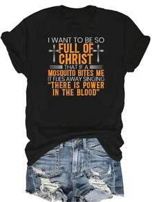 Camiseta con patrones interesantes para mujer y unisex, de verano, casual, transpirable, con cuello redondo, manga corta, estilo urbano y versátil, adecuada para adolescentes y adultos - Negro - Ver 1