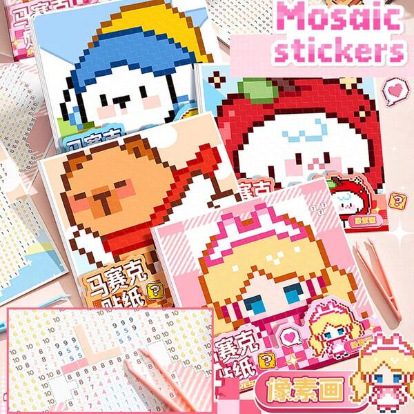 Pittura fai-da-te per numero di diamanti, libri digitali di cartoni animati, adesivi di piccole cose, adesivi per decorazione fai-da-te, per scrapbooking fai-da-te, regalo per bambini e ragazze