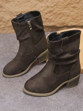 1双女童秋冬新款软底时尚百搭户外防滑软底高跟靴