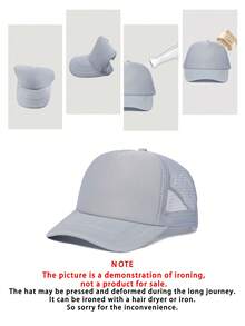 1 Piece Men's Bull Horn Embroidered Baseball Cap, Outdoor Sports Trucker Hat, Adjustable Mesh Sun Protection Cap - 彩色 - 查看 9