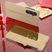 Hadaasi 1 chiếc ốp lưng điện thoại giả da cao cấp màu vàng ánh kim có chân đế thông minh, tương thích với Samsung Galaxy S26 Ultra/S26 Plus/S26/S25 Ultra, S25 Plus, S25, S25 Edge, S25 FE, S24 Ultra, S24 Plus, S24 FE, S24, S23 Ultra, S23 Plus, S23 FE, A57/A56/A36/A26/A17/A07 và Honor 400/400 Pro/400 Lite và 17e/17 Pro/17 Pro Max/Air/17/16e/15 Plus, phiên bản quốc tế, không phải phiên bản nội địa. - Vàng - Xem 7