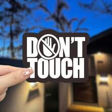 「Don't Touch」乙烯基車貼－啞光飾面、不對稱形狀、卡通圖案，自黏式，適用於筆記型電腦、頭盔、摩托車、工具箱、冰箱、電動滑板車、桿貼紙、學校用品 - 彩色 - 查看 2