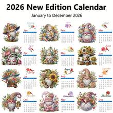2026 Desktop Calendar, DIY Diamond Art Kit, Includes 13 Asymmetrical Shaped Diamond Paintings, One Design Per Month, Christmas Themed. Suitable For Living Room, Bedroom, Office Desk, Also Makes A Great Gift. Ideal For Beginners, Home Decor, Art Design, Quality Handcraft, Wall Calendar, DIY Kit, Home Decor Enthusiasts. - Multicolor - View 8