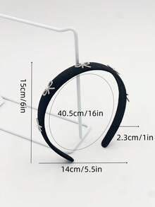 2pc/ Bow-Shaped Bee Rhinestone Women's Hair Accessory Headband, Black And Green Combination, Featuring A Retro Style That Is Versatile And Suitable For Daily, Casual, Date, Party, Home, Face-Washing, Outdoor Activities And More. Hair Band Accessory.