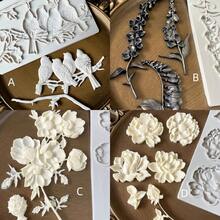 1 Pc Relief Bird /Spring Flower Pattern Silicone Mold Resin Mold DIY - Light Grey - View 6