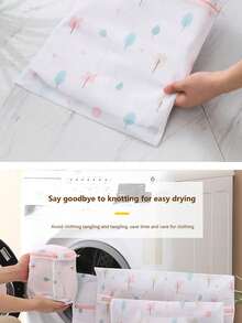 1件内衣洗衣袋，印花细网衣物护理袋套装，大号网眼胸罩护理袋，洗衣网袋 - 彩色 - 查看 10