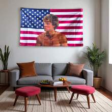 1 件 JJ Maybank 60*90/90*150 厘米涤纶美国国旗挂毯 - 适用于卧室、客厅、办公室、派对装饰的壁挂横幅 - 无需电源