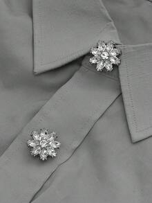 1/2/4pcs 17/22mm Rhinestone Button Covers For Women, Crystal Button Covers, Detachable Clip On Button Covers, Crystal Fancy Buttons For Clothing, Button Snaps With Pliers Press For Dress Suit Tux Shirt Accessories, Lead Color - Multicolor - View 2