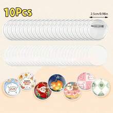 5/10/15/20/25/30/40/50个亚克力圆形透明空白徽章套装,适用于手工DIY徽章制作 - 彩色 - 查看 23