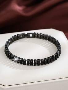 Luxury Style Black Rectangular Zirconia Bracelet Tennis Multicolor Bracelet Female Hand Jewelry Gift