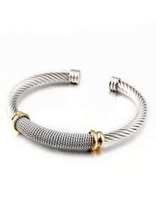 1pc Stainless Steel Wire Rope Bracelet, Hip-Hop Style Accessory, Lightweight Luxury Romantic Steady Casual Personalized Design, Versatile For Any Occasion - Multicolor - View 10